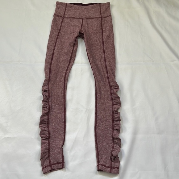 Lululemon Run purple Turn Around Tight Heathered Activewear Bottoms - Picture 1 of 5